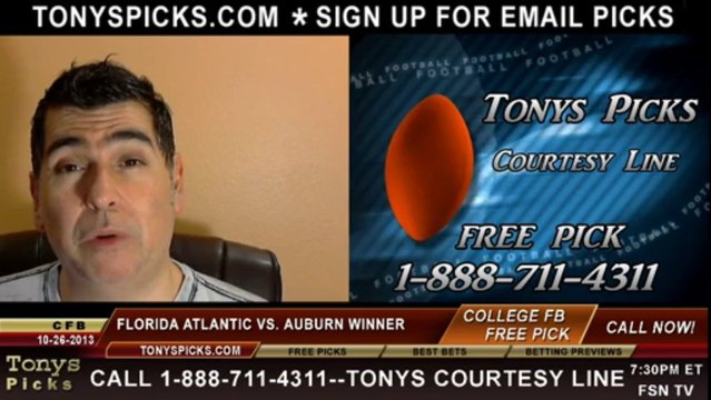 Auburn Tigers vs. Florida Atlantic Owls Pick Prediction NCAA College Football Odds Preview 10-26-2013
