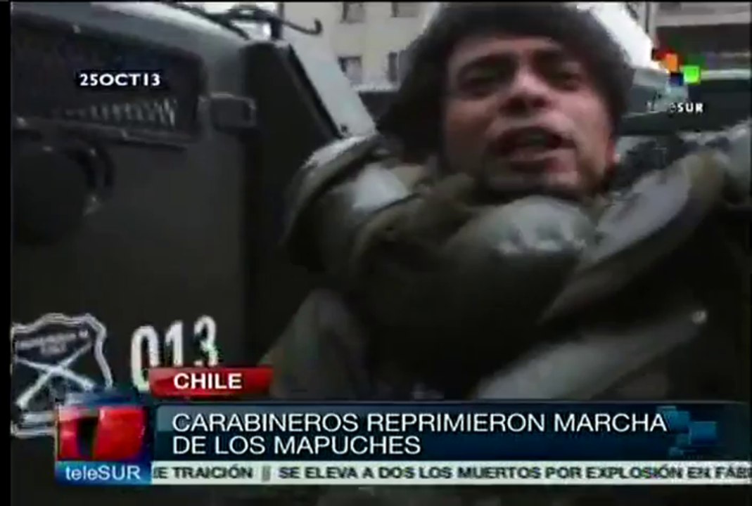 Marcha de mapuches fue reprimida por los carabineros en Chile