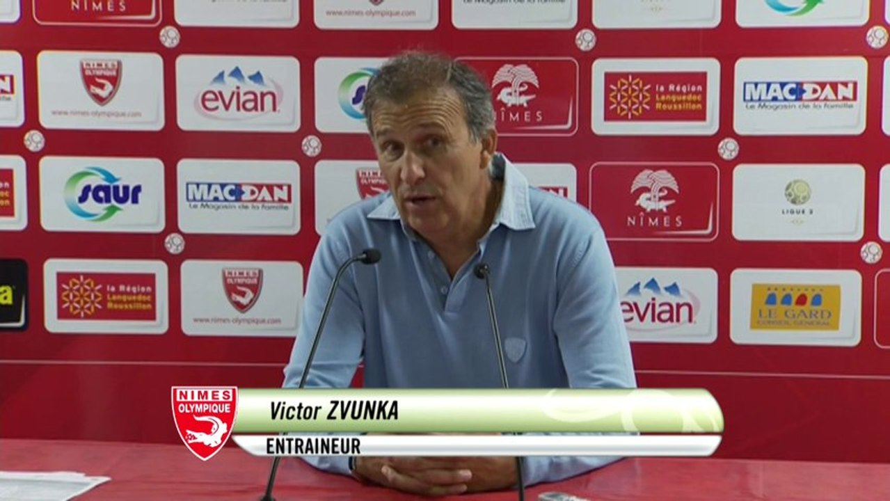 Conférence de presse Nîmes Olympique - Châteauroux (3-1) : Victor ZVUNKA (NIMES) - Didier THOLOT (LBC) - 2013/2014
