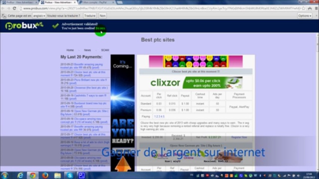 Tuto: Gagner de l'argent sur internet: Probux / Preuve de paiement