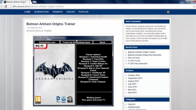 BATMAN ARKHAM ORIGINS TRAINER HACK CHEAT DOWNLOADEN [NETHERLAND]