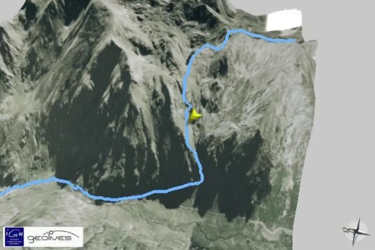 Profil 3D randonnée Pic de Caraussans (2709m) Pic de Cabayrou (2733m) Ariège Pyrénées