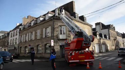 Coup de vent. Sortie des pompiers à Pontivy