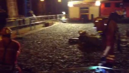 Tournai/Antoing: exercice pompier à l'écluse de Maubray (03)