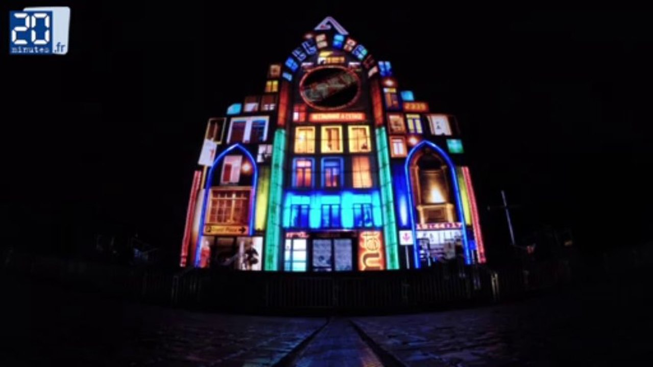 Mapping sur la façade de la Treille à Lille