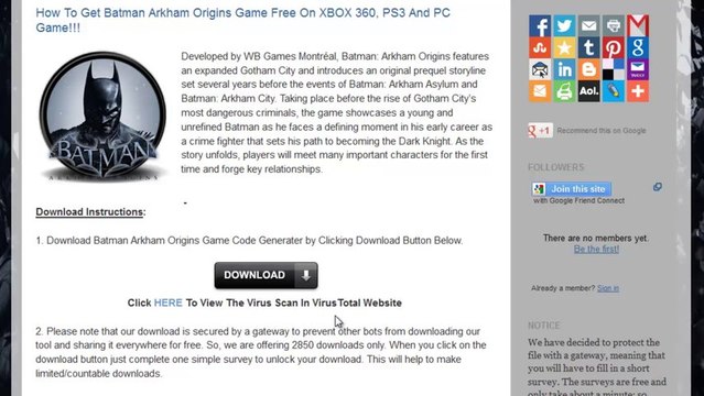 Batman Arkham Origins Crack Leaked - Free Download - Xbox 360 - PS3 - PC