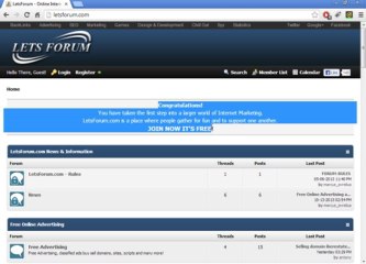 Online internet marketing forum. LetsForum.com