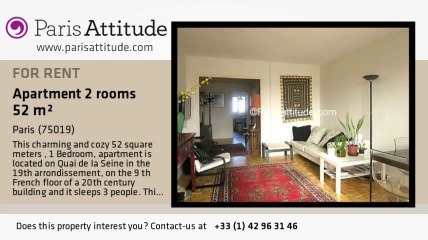 1 Bedroom Apartment for rent - Canal de l'Ourcq, Paris - Ref. 7083