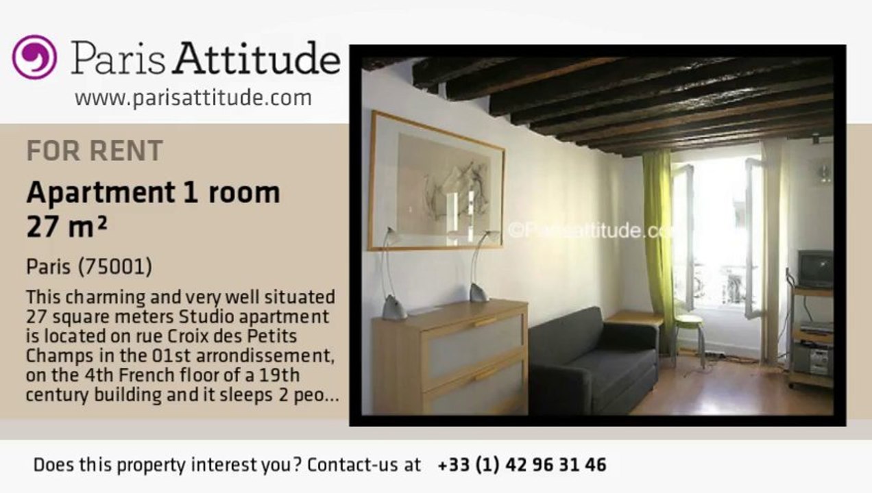 Studio Apartment for rent - Palais Royal, Paris - Ref. 2351