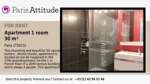 Alcove Studio Apartment for rent - Convention, Paris - Ref. 8645