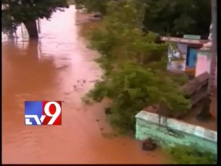 Sand bags used to prevent Nagavali river from overflowing sideways