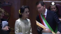 Roma: San Suu Kyi riceve la cittadinanza onoraria