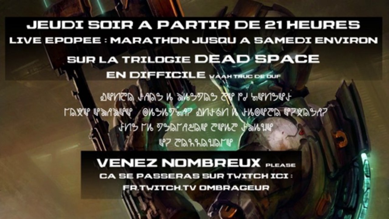Live - Marathon Dead Space (la trilogie)