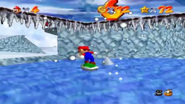 Super Mario 64 - Chez le Roi des Neiges - Etoile 5 : Carapace pour pièces rouges