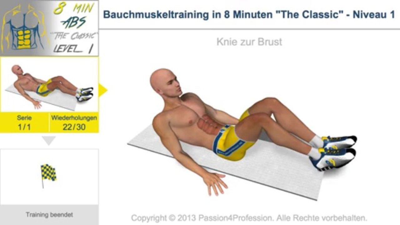 Bauchmuskeltraining in 8 Minuten