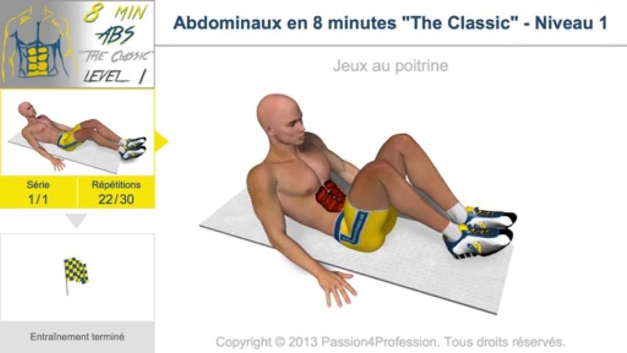 Entraînement abdominaux en 8 minutes
