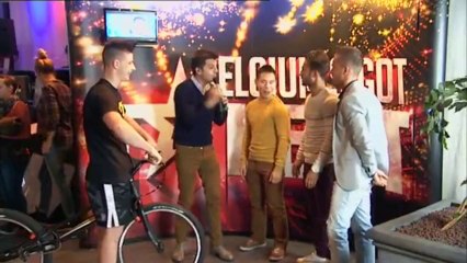 Maxime Senden nous fait une démonstration de bike trial avec les Karatékas !
