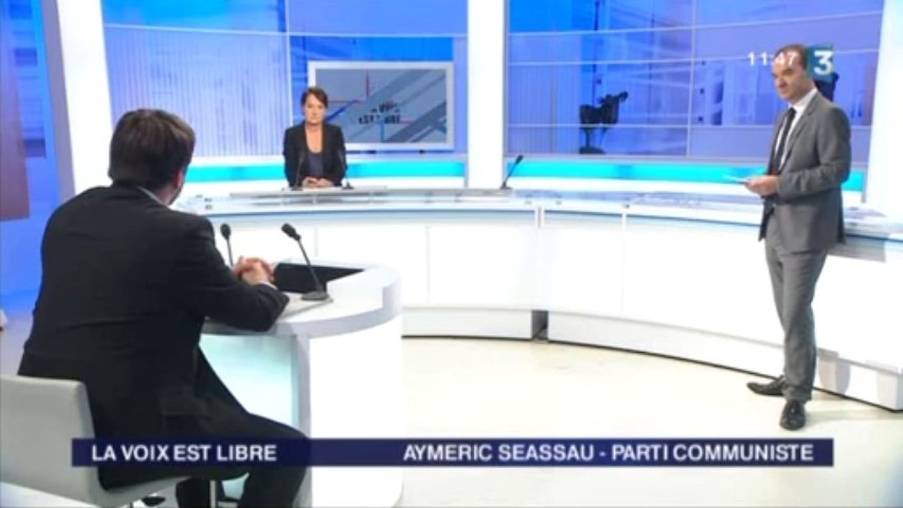 Aymeric Seassau dans la voix est libre sur france 3 Pays de la Loire