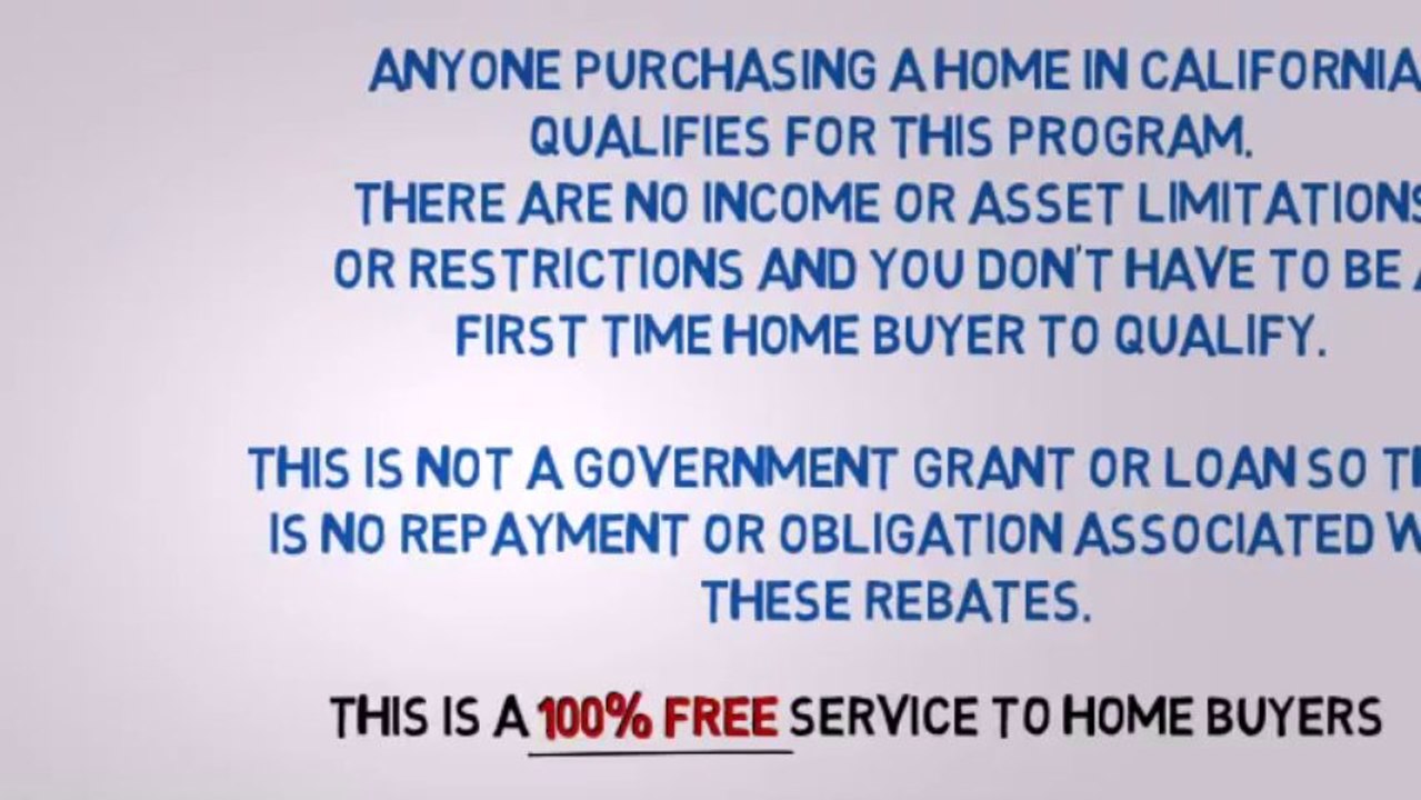 California Home Buyers Rebate Program - No Closing Cost
