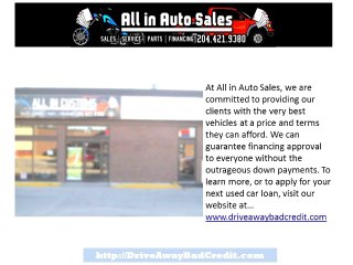 New Job and getting a Bad Credit Car Loan in Winnipeg