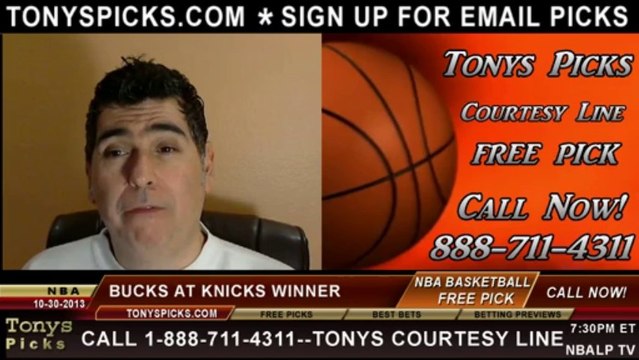 New York Knicks vs. Milwaukee Bucks Pick Prediction NBA Pro Basketball Odds Preview 10-30-2013