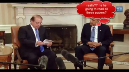 Nawaz Shareef's Body language in front of Obama