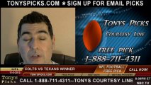 Houston Texans vs. Indianapolis Colts Pick Prediction NFL Pro Football Odds Preview 11-3-2013