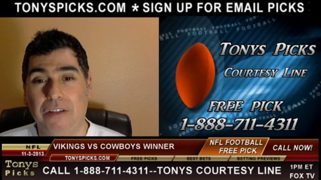 Dallas Cowboys vs. Minnesota Vikings Pick Prediction NFL Pro Football Odds Preview 11-3-2013