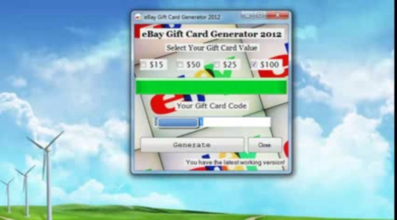 Free eBay Gift Card Generator 2013 - 100% Working - Recently Updated - 100% Free Download