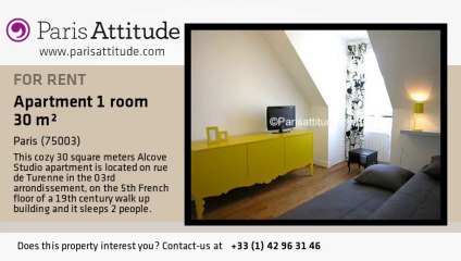 Alcove Studio Apartment for rent - St Paul, Paris - Ref. 5158