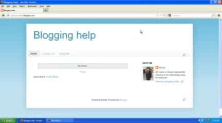 how to create a blogger page