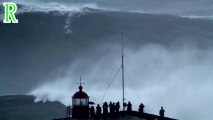Carlos Burle Surfs the biggest wave ever in NAZARÉ