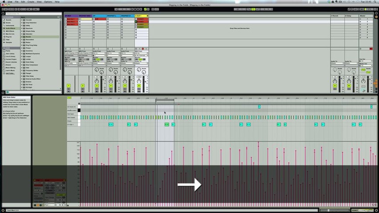 Ableton Live MIDI editor