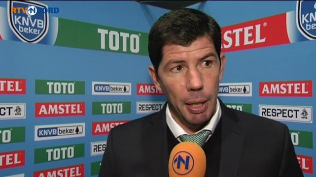 Trainer Erwin van de Looi na afloop van de wedstrijd tegen Capelle - RTV Noord