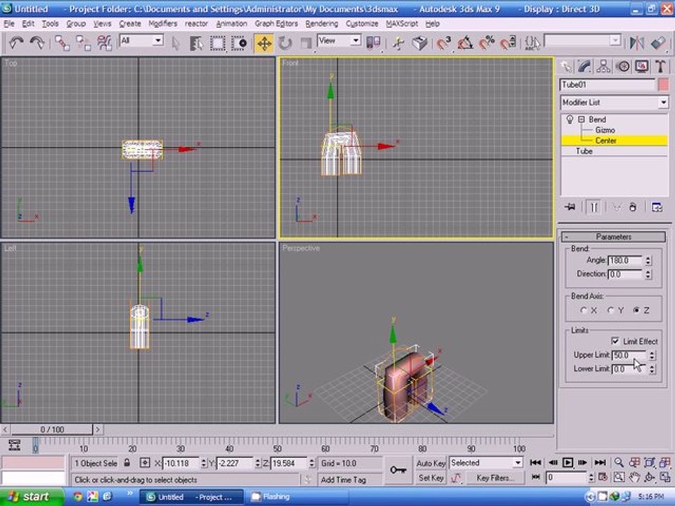 3Ds Max Tutorial - Bend - Urdu/Hindi