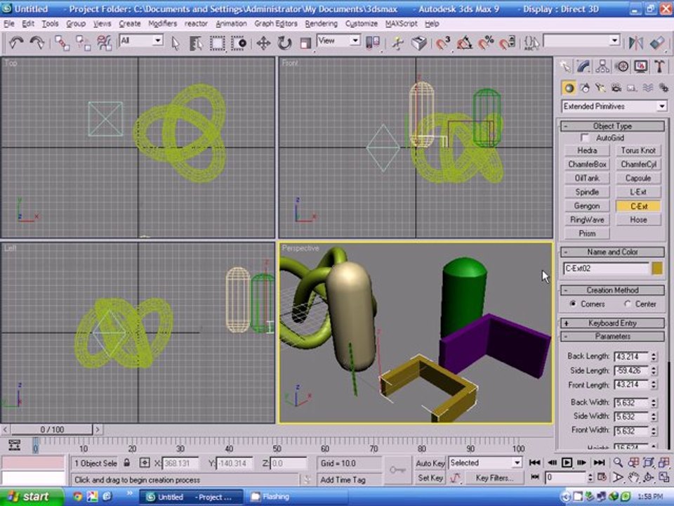 3Ds Max Tutorial - Extended Primitives - Urdu/Hindi 