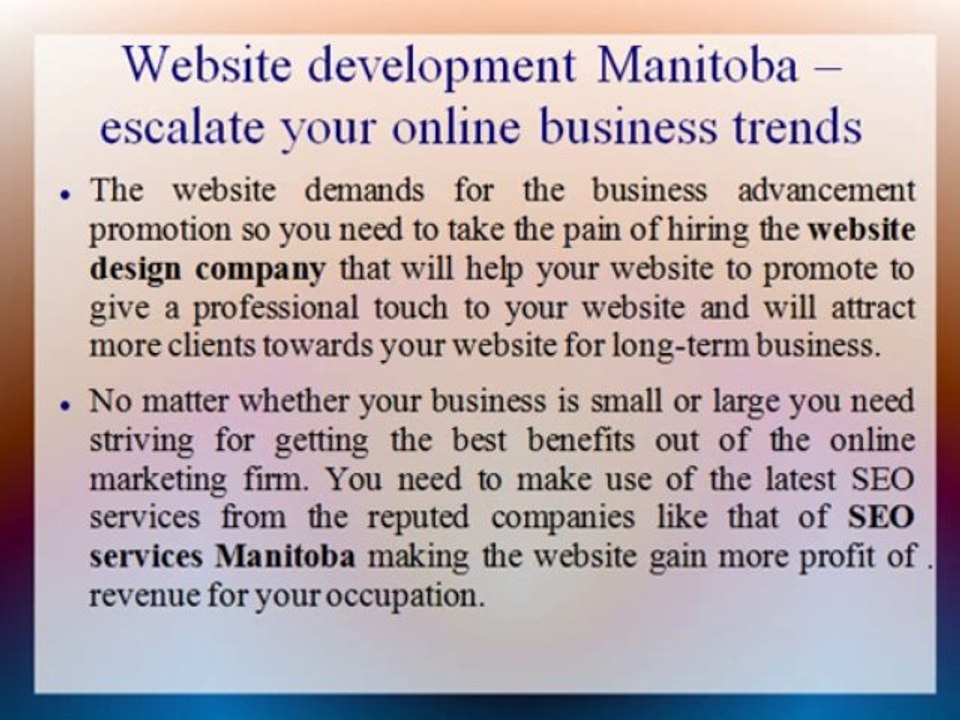 Website development Manitoba – escalate your online business trends