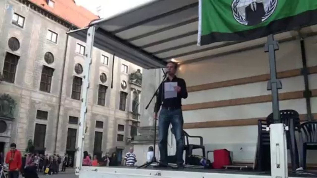 Roland Stigge (Die Linke) Yes We Scan Demo München 26.10.13 - QSO4YOU TV #Aktuell