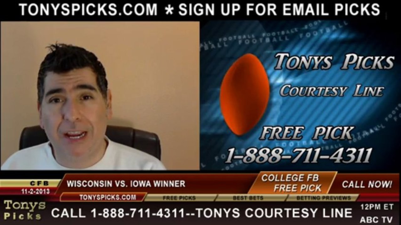 Iowa Hawkeyes vs. Wisconsin Badgers Pick Prediction NCAA College Football Odds Preview 11-2-2013