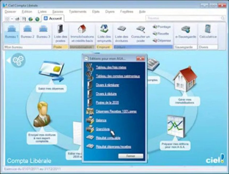 Expert Comptable - Logiciel Ciel Compta Libérale 2012 (démo)