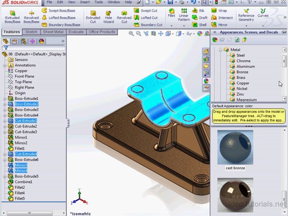 SolidWorks Tutorials - eDrawings - Applying Mass & Texture