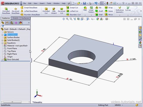 Equations - SolidWorks Tutorials - Advanced Part Modeling