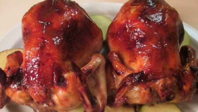 Honey Glazed Apple Stuffed Cornish Hens