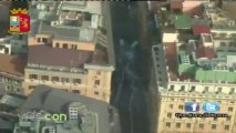Movimenti per la casa, scontri a via del Tritone: le riprese video dall’elicottero