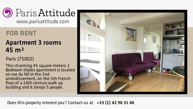 2 Bedroom Triplex for rent - Montorgueil, Paris - Ref. 3429