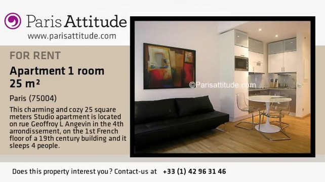 Studio Apartment for rent - Centre George Pompidou, Paris - Ref. 4368