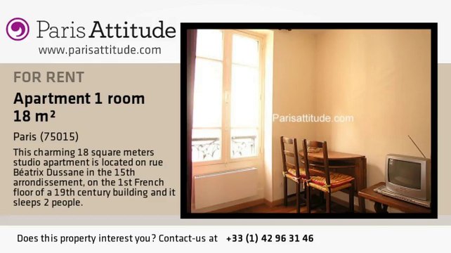 Studio Apartment for rent - Bir Hakeim, Paris - Ref. 1362