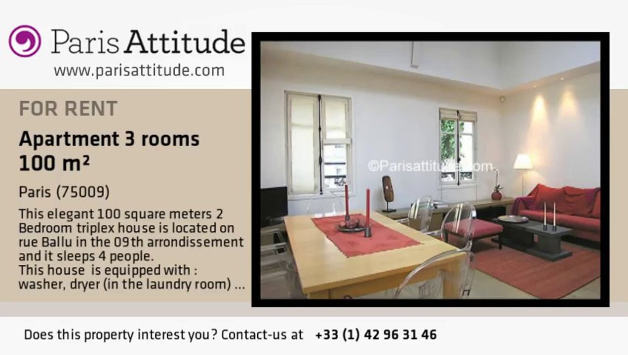 2 Bedroom Townhouse for rent - Place de Clichy, Paris - Ref. 4489
