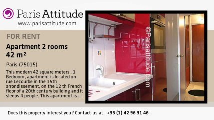 1 Bedroom Apartment for rent - Commerce, Paris - Ref. 5957