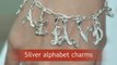 Silver alphabet charms for bracelet. Wholesale letter charms, Thailand supplier